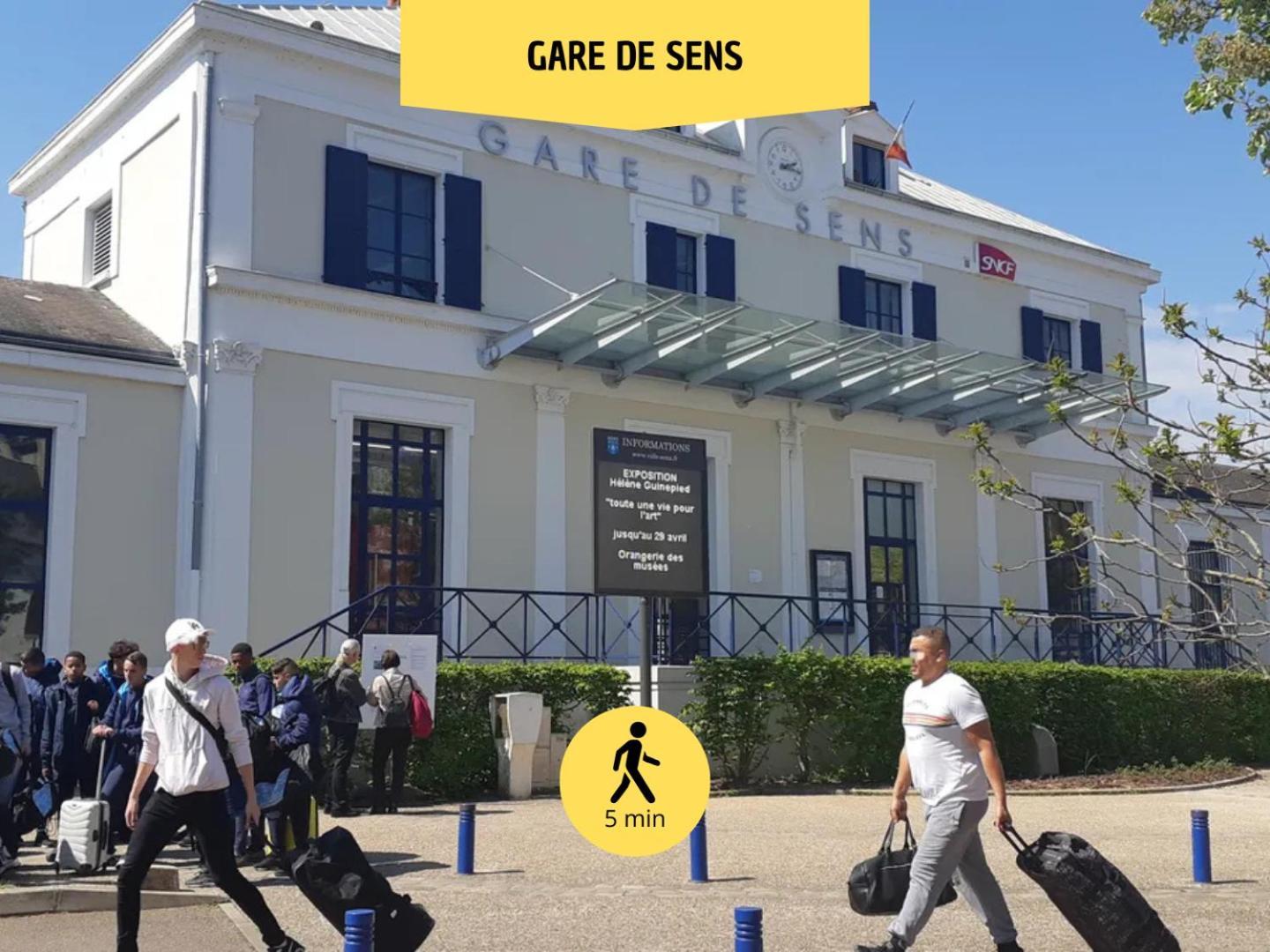 סנס Le Subtil - Best Keys - Elegance & Confort - 2 Chambres Separees - Lit Queen Size - Smart Tv Netflix - Entre Gare & Centre Ville - A 1H De Paris - Wifi Fibre - Check-In Autonome מראה חיצוני תמונה