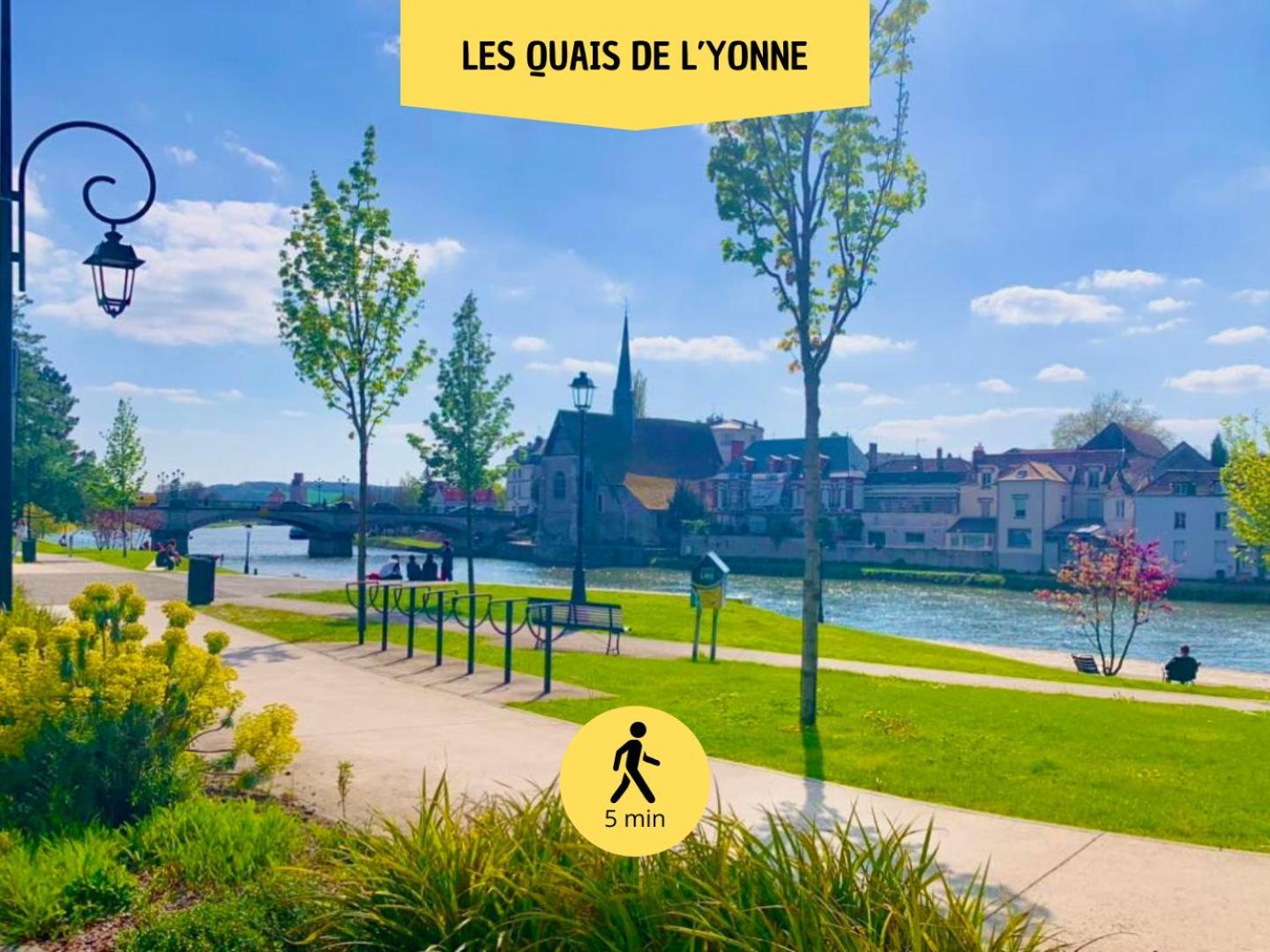 סנס Le Subtil - Best Keys - Elegance & Confort - 2 Chambres Separees - Lit Queen Size - Smart Tv Netflix - Entre Gare & Centre Ville - A 1H De Paris - Wifi Fibre - Check-In Autonome מראה חיצוני תמונה